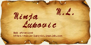 Minja Lupović vizit kartica